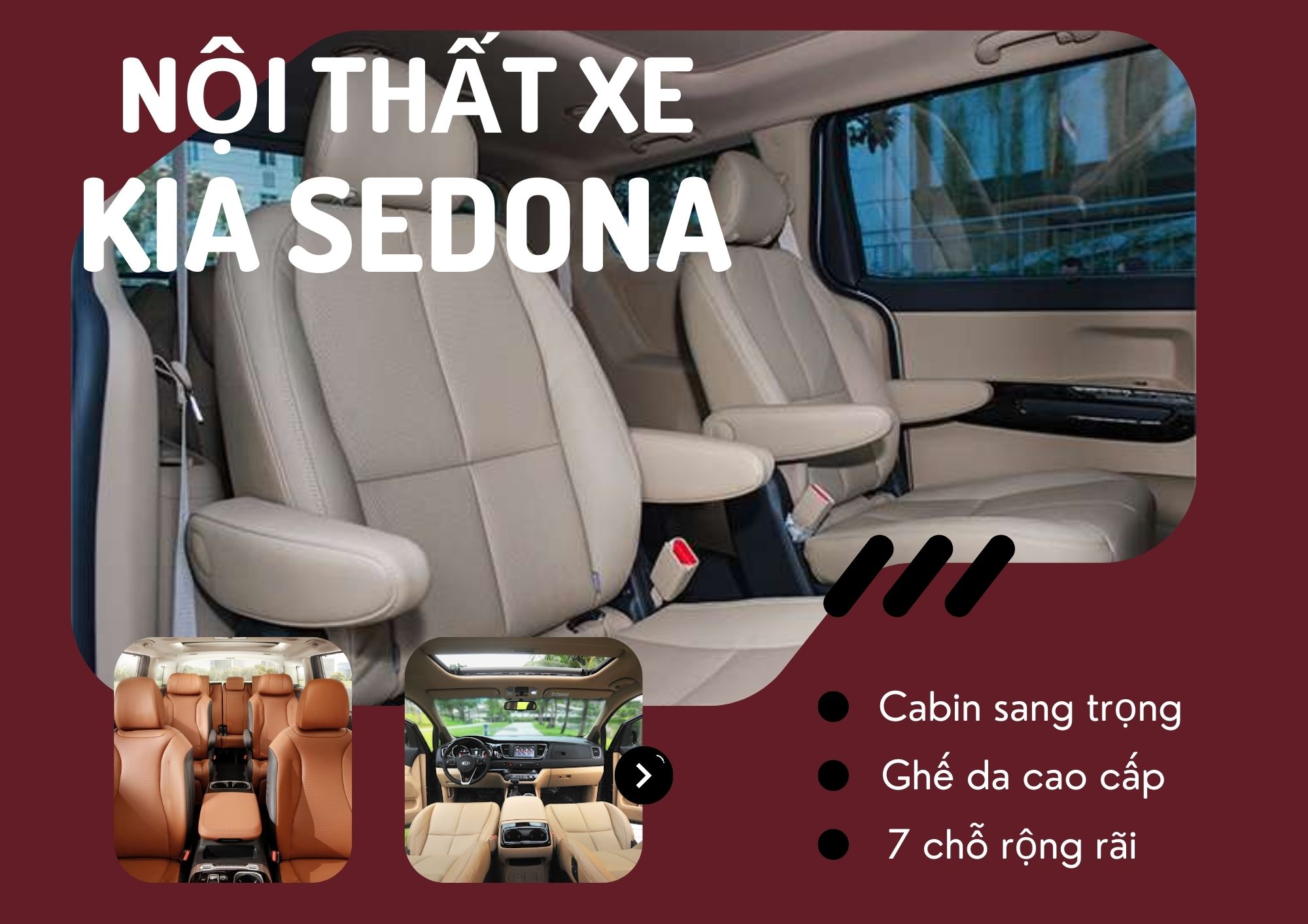 Nội thất xe Kia Sedona sang trọng