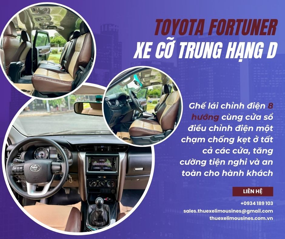 Toyota Fortuner nội thất hiện đại