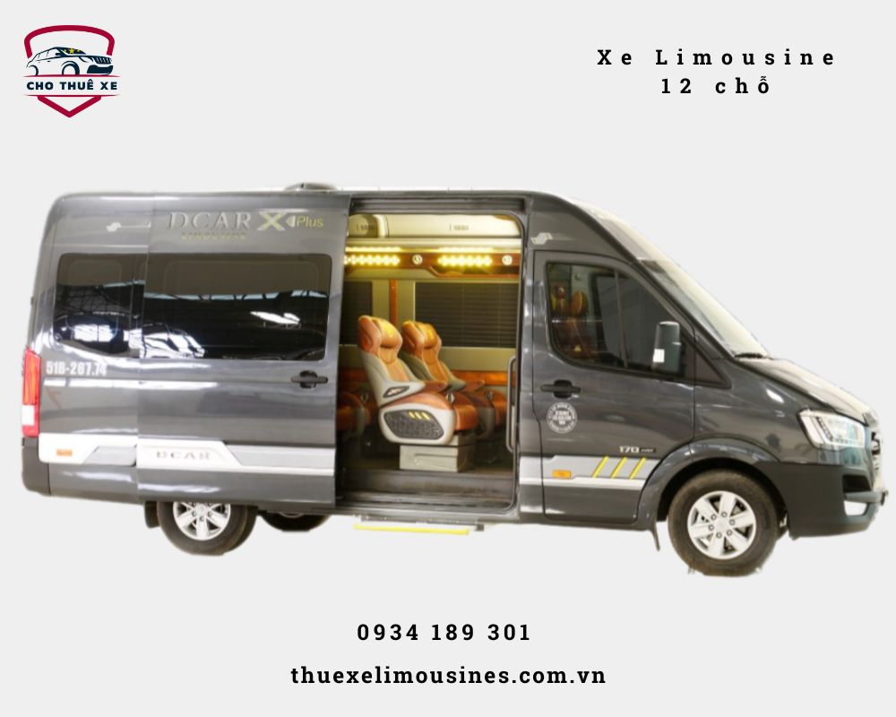 Xe Limousine 12 chỗ có thiết kế hiện đại, vẻ ngoài sang trọng