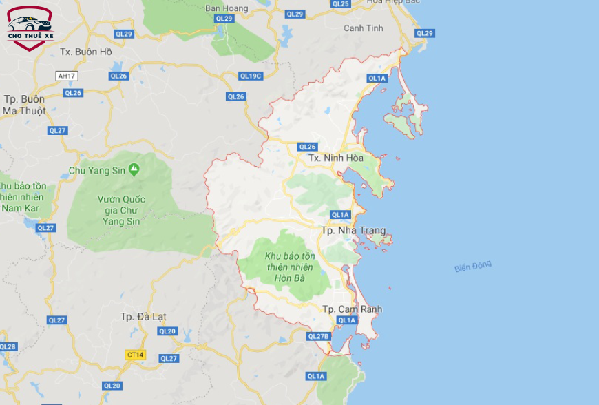 Bản đồ vị trí Nha Trang - Khánh Hoà