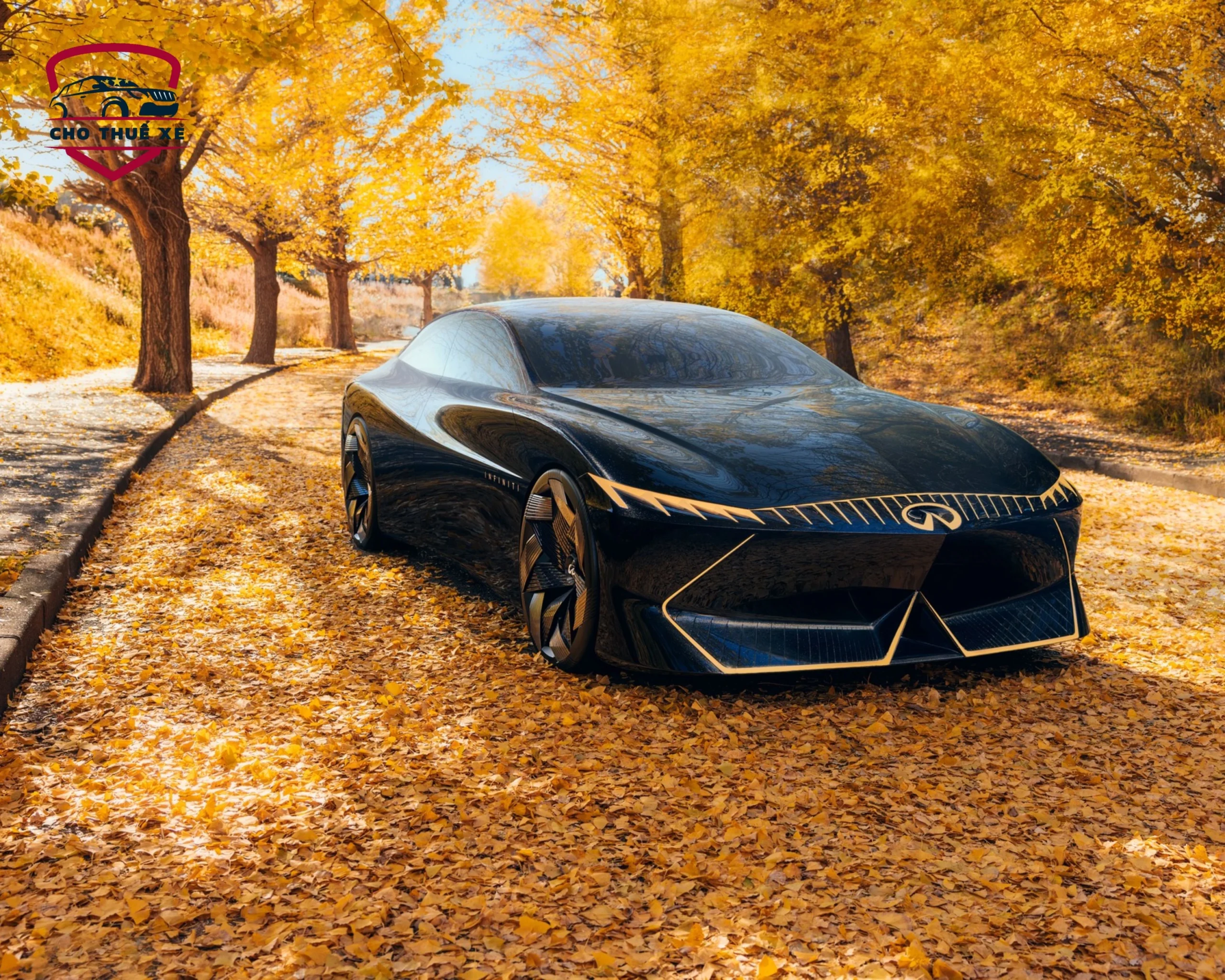 INFINITI Vision Qe tuyệt đẹp trên nền khung cảnh thiên nhiên hùng vĩ