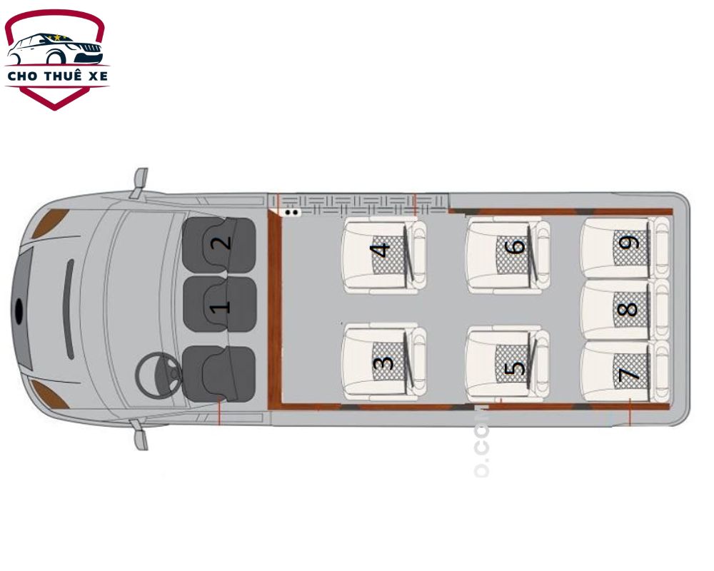 Chi tiết sơ đồ xe Limousine 9 chỗ