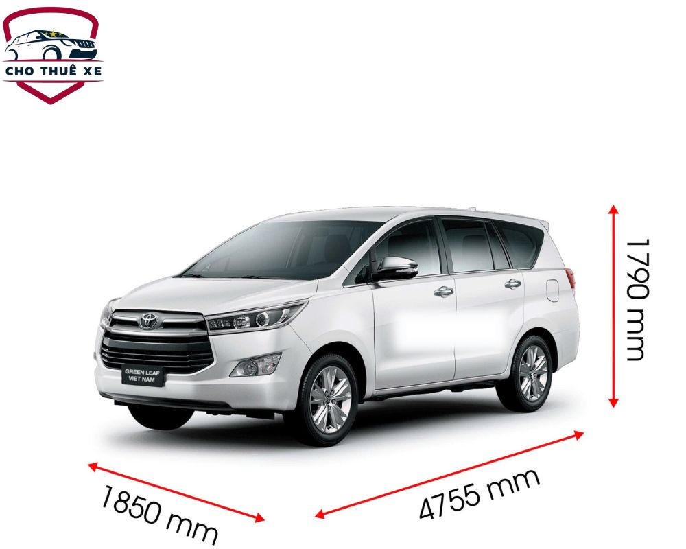 Kích thước tiêu chuẩn của xe 7 chỗ Toyota Innova