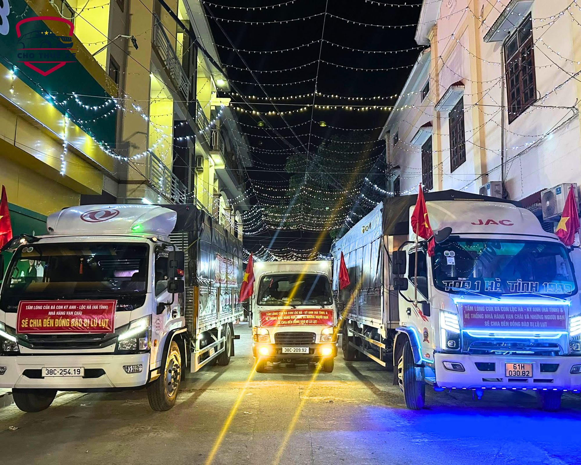 Dịch vụ cho thuê xe tải chở hàng cứu trợ, vận chuyển quần áo, thực phẩm, và nhu yếu phẩm cho các chương trình từ thiện