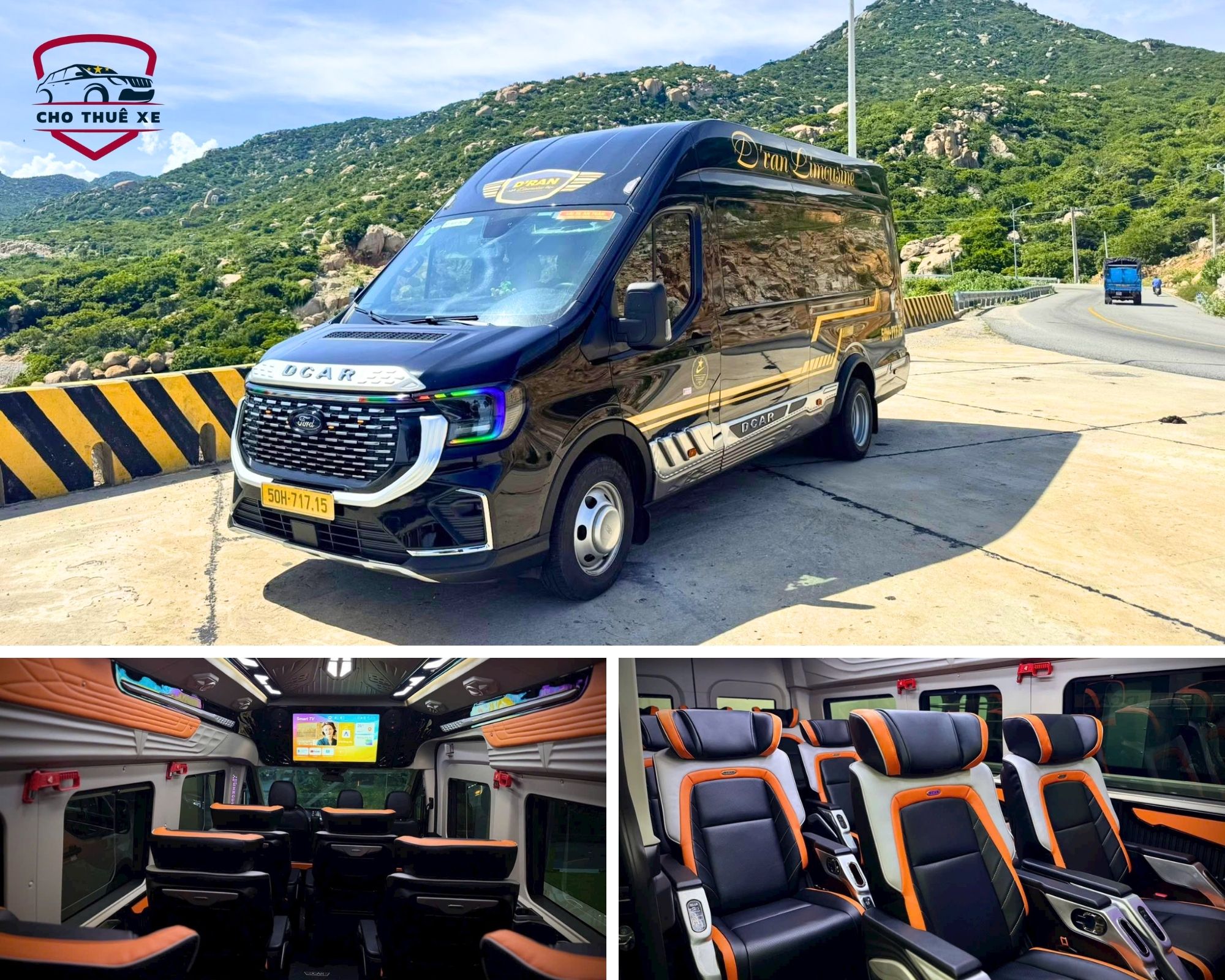Nội thất Limousine 9 chỗ sang trọng, tiện nghi, ghế massage. Tận hưởng hành trình thuê xe limousine đi Phan Thiết thoải mái nhất