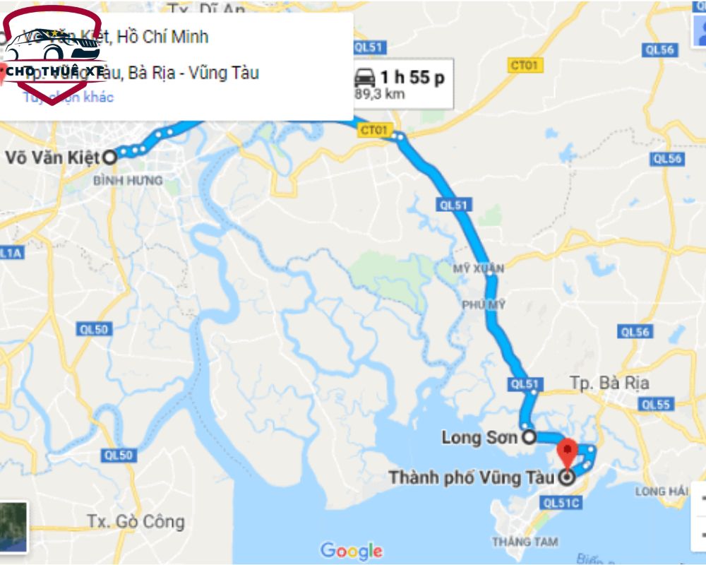 Tuyến đường đến Vũng Tàu qua bán đảo Long Sơn