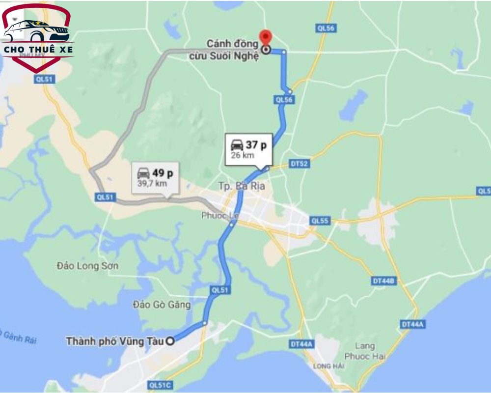 Tuyến đường đi đến Vũng Tàu qua cung đường Đồng Cừu Suối Nghệ
