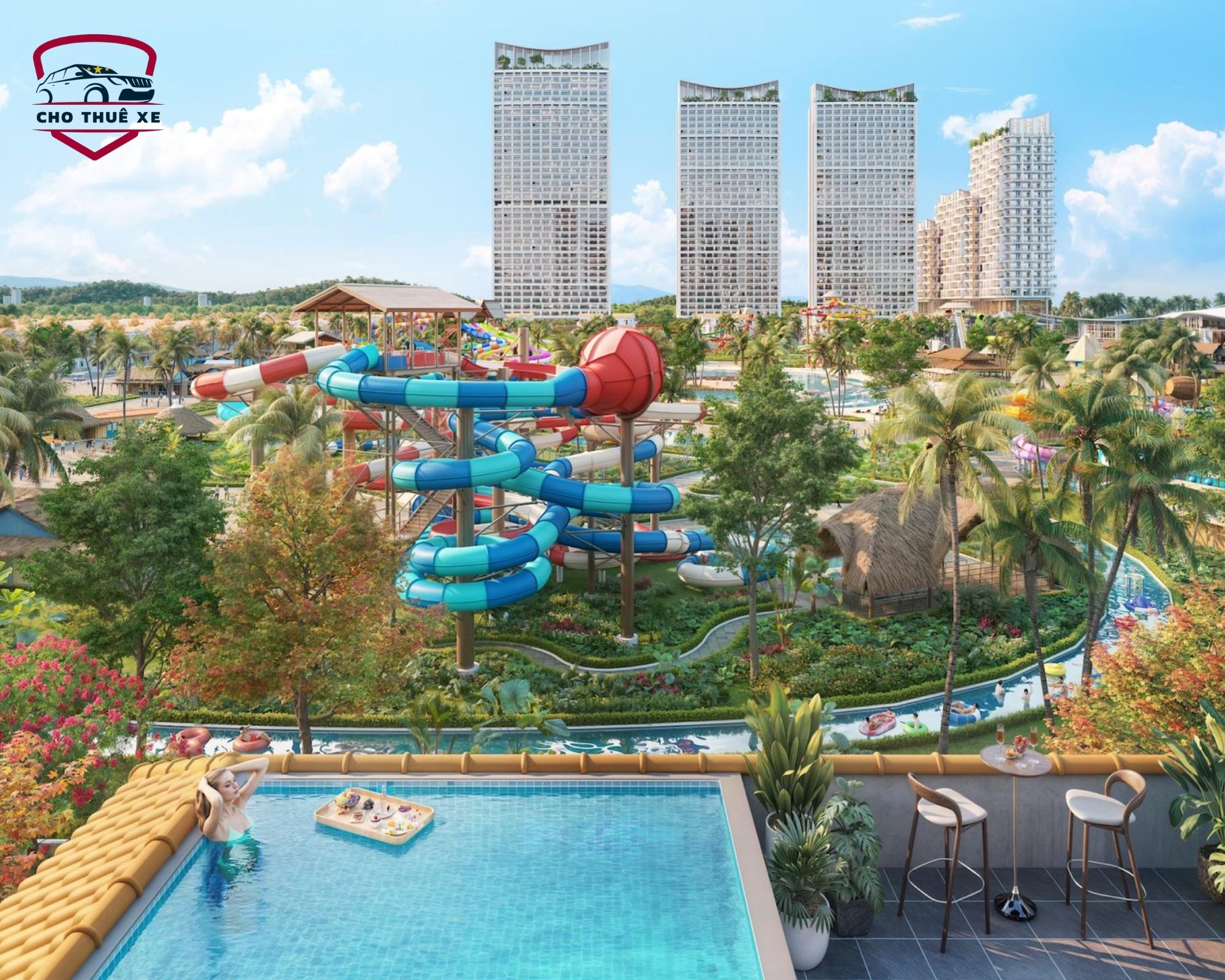 Khu vui chơi cảm giác mạnh tại Sun World Vũng Tàu với đường trượt xoắn ốc khổng lồ và dòng sông lười