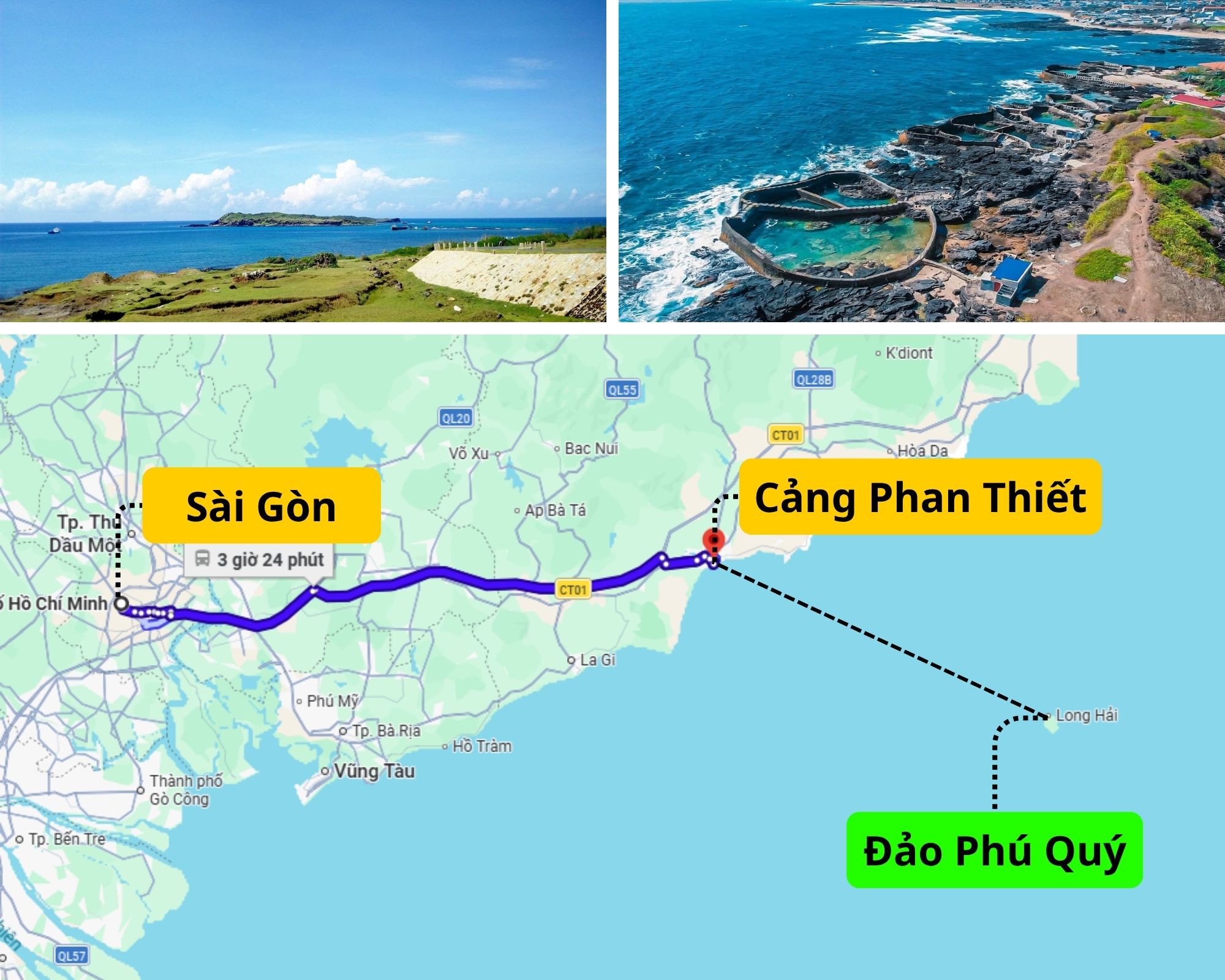 Hình ảnh cảnh đẹp đảo Phú Quý kèm bản đồ Thuê xe Sài Gòn đi Phú Quý