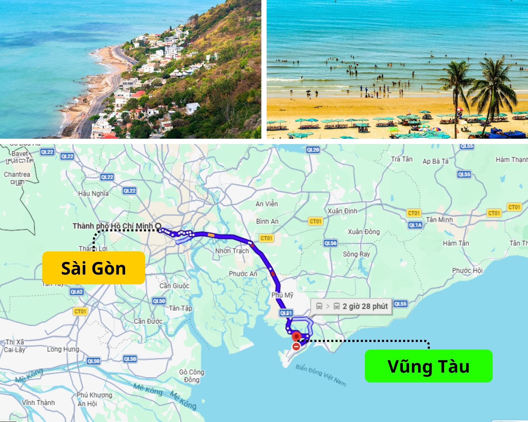 Thuê xe limousine 9 chỗ đi Vũng Tàu ngắm cảnh biển Bãi Sau và cung đường ven biển tuyệt đẹp