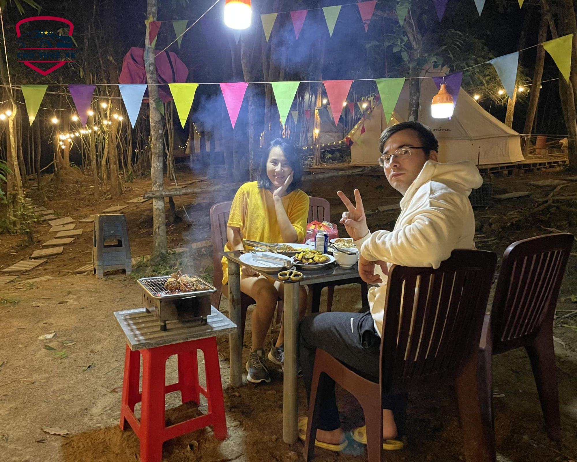 Trải nghiệm camping đêm tại Núi Dinh với không gian tiệc nướng