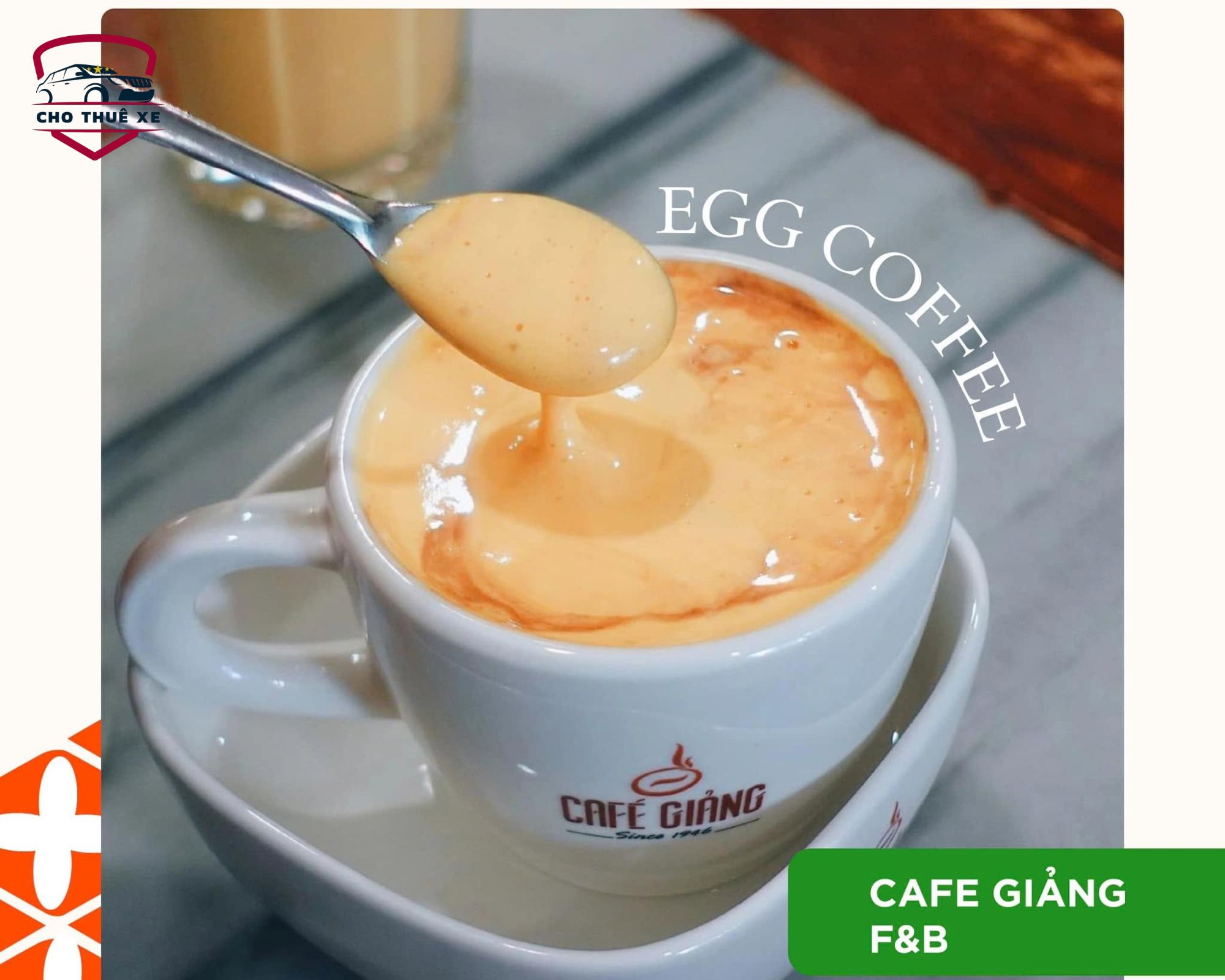 Cà phê trứng đặc sản Hà Nội với tầng kem trứng béo ngậy vàng ươm phủ trên nền cà phê nguyên chất